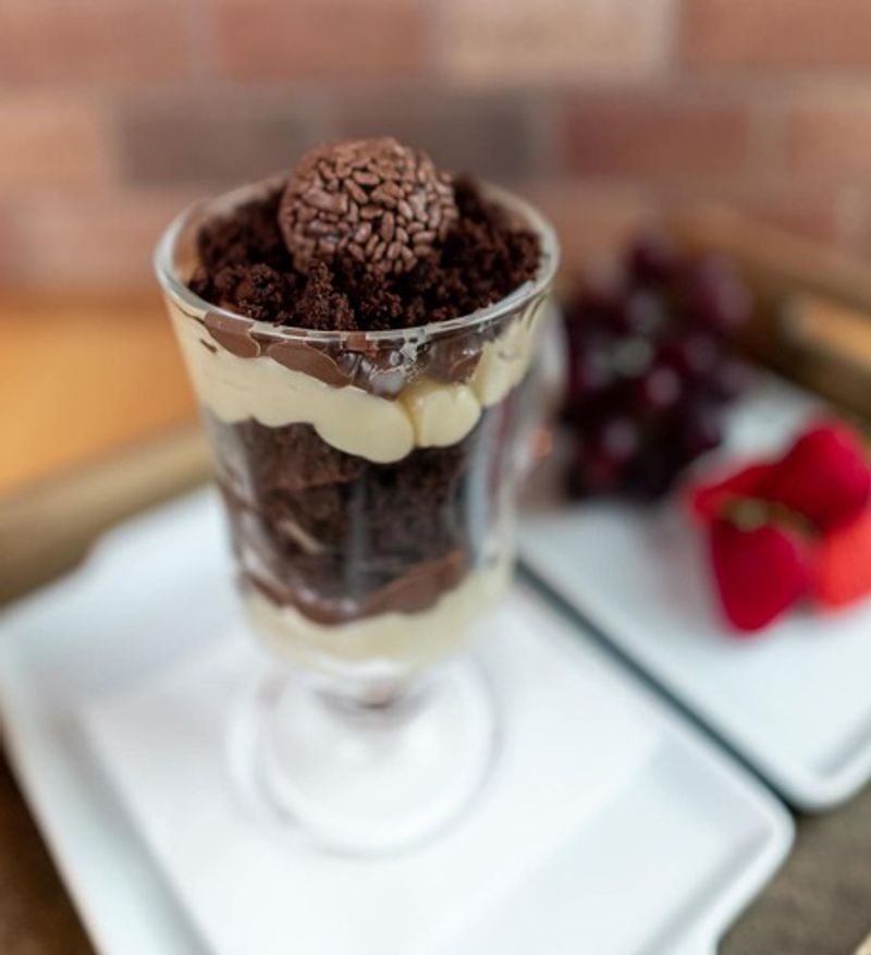 Taça casadinho de brownie