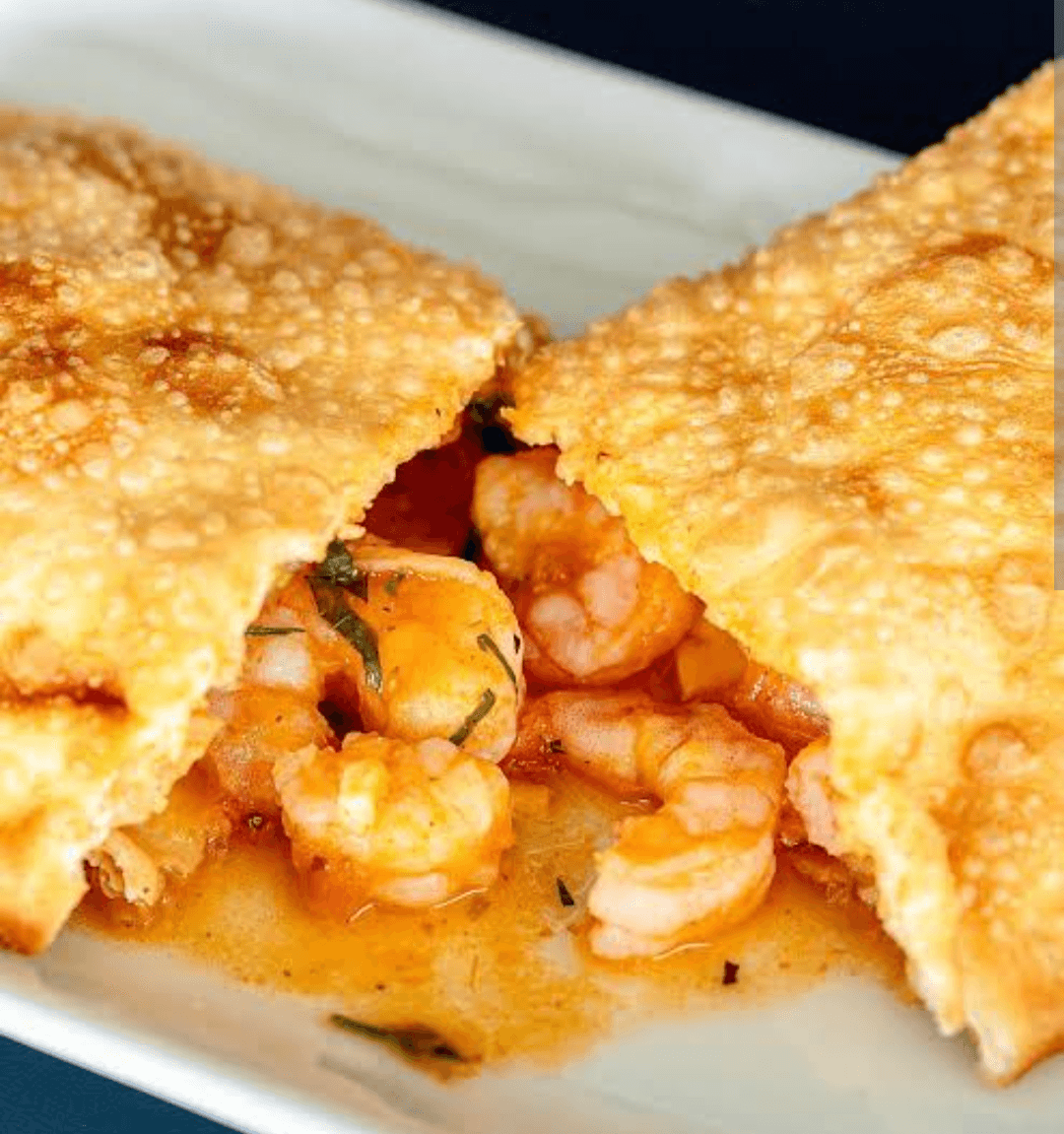 Pastel de camarão cremoso 