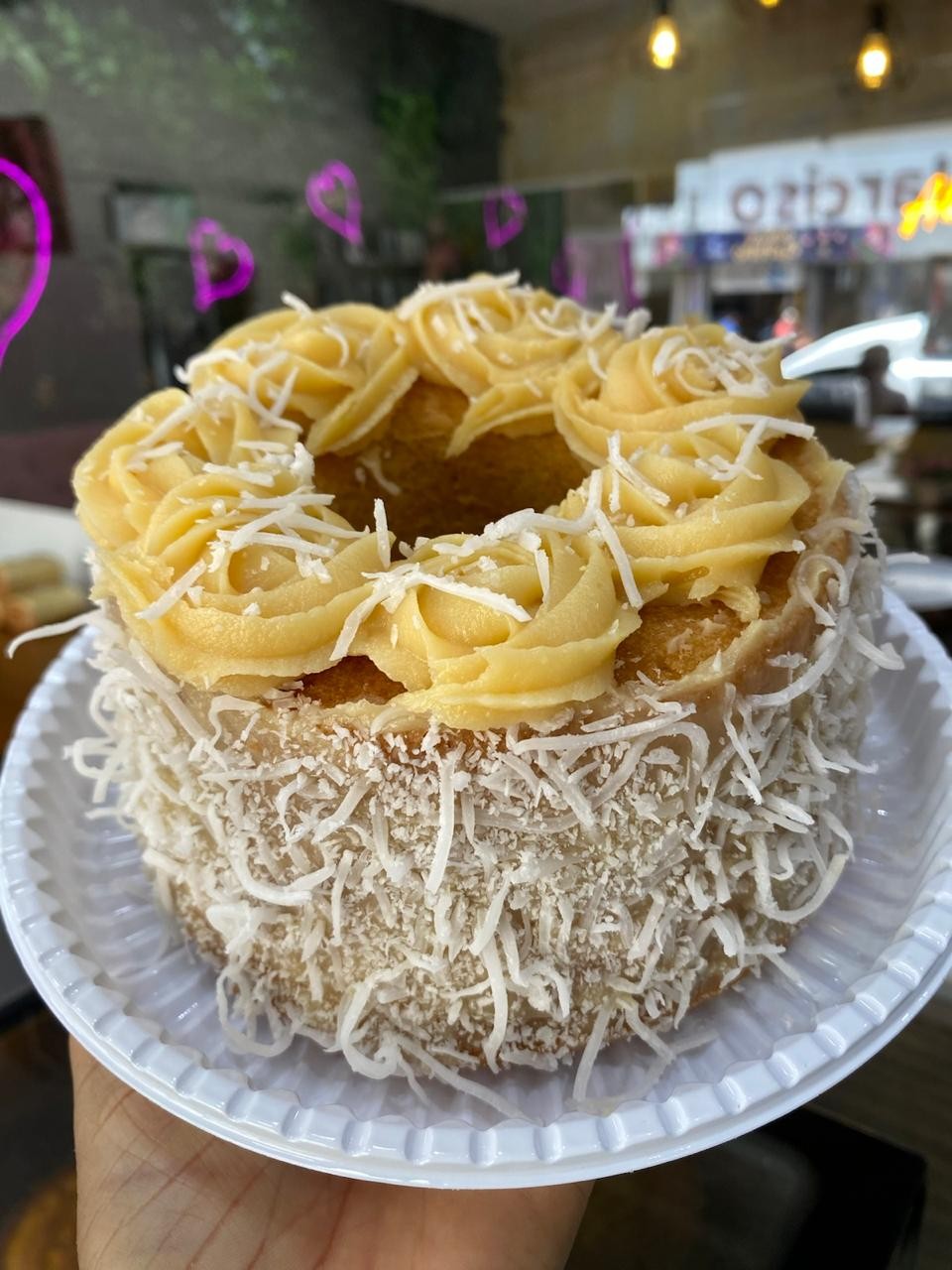 Bolo flocos de coco