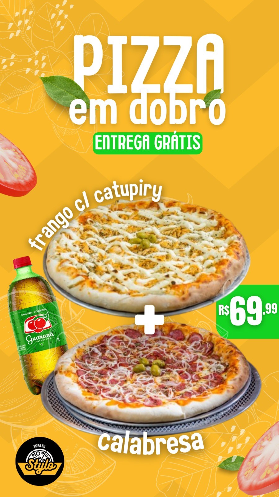 PROMOÇÂO PIZZA EM DOBRO E ENTREGA GRATIS