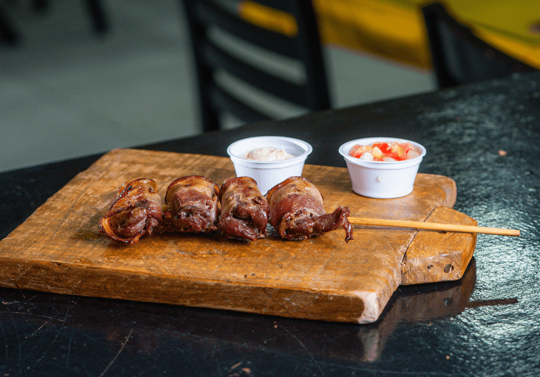 Espetinho Carne com Bacon