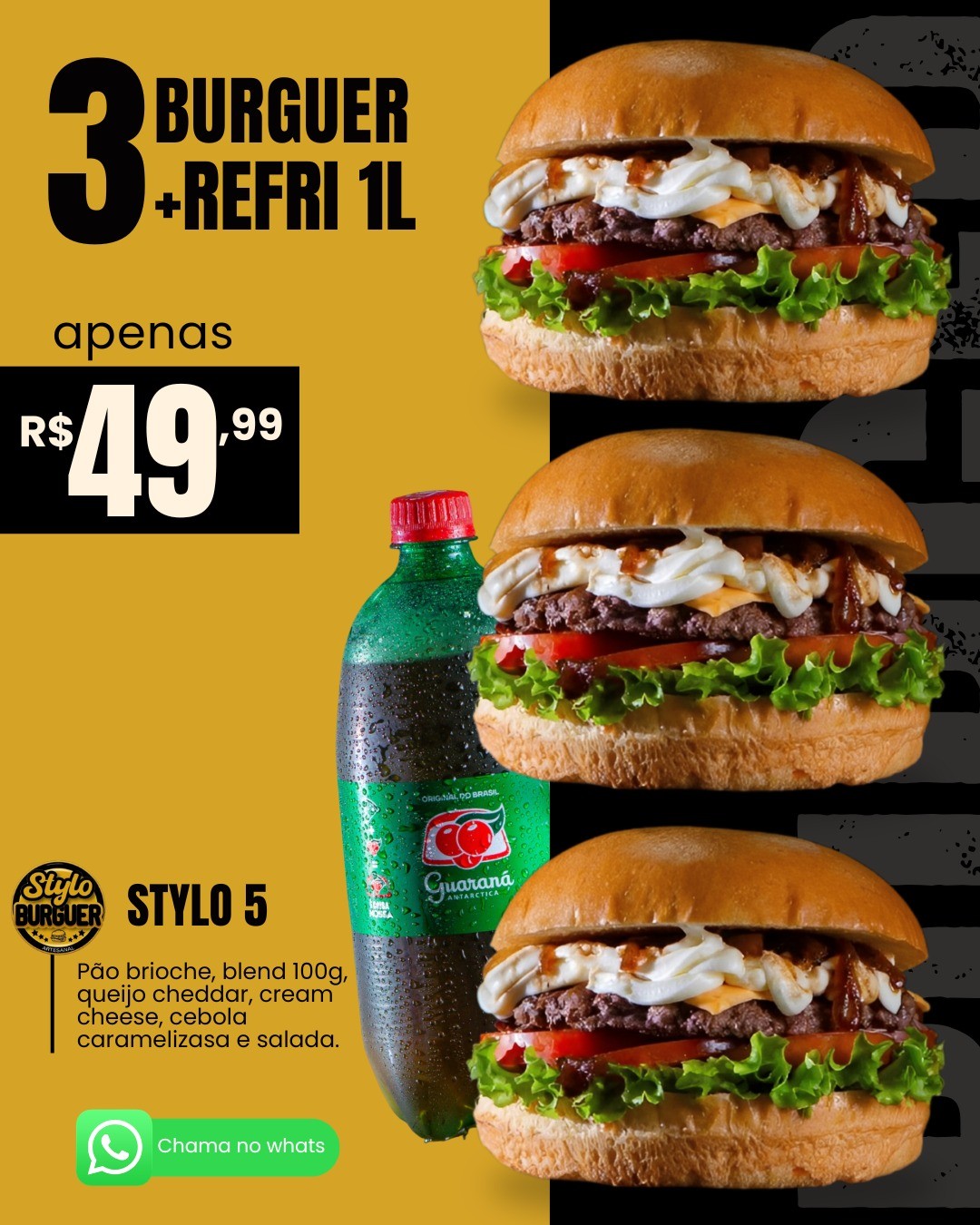 3 Stylo 5 Cream Cheese + Refri 1 Litro