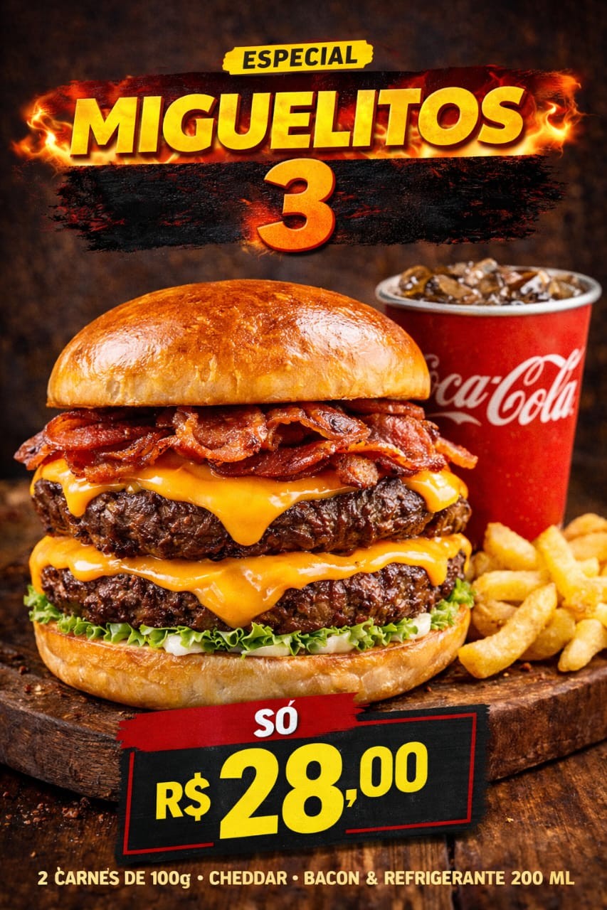 Burguer Especial Miguellitos 3 + Refri mini