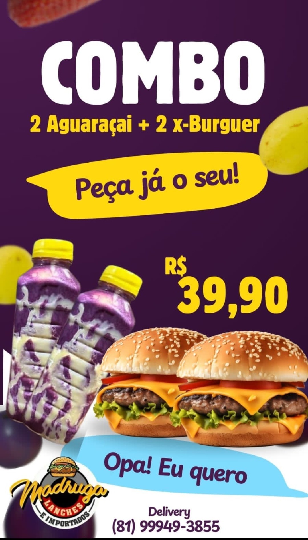 2 Guaraçaí + 2 X-Burguer