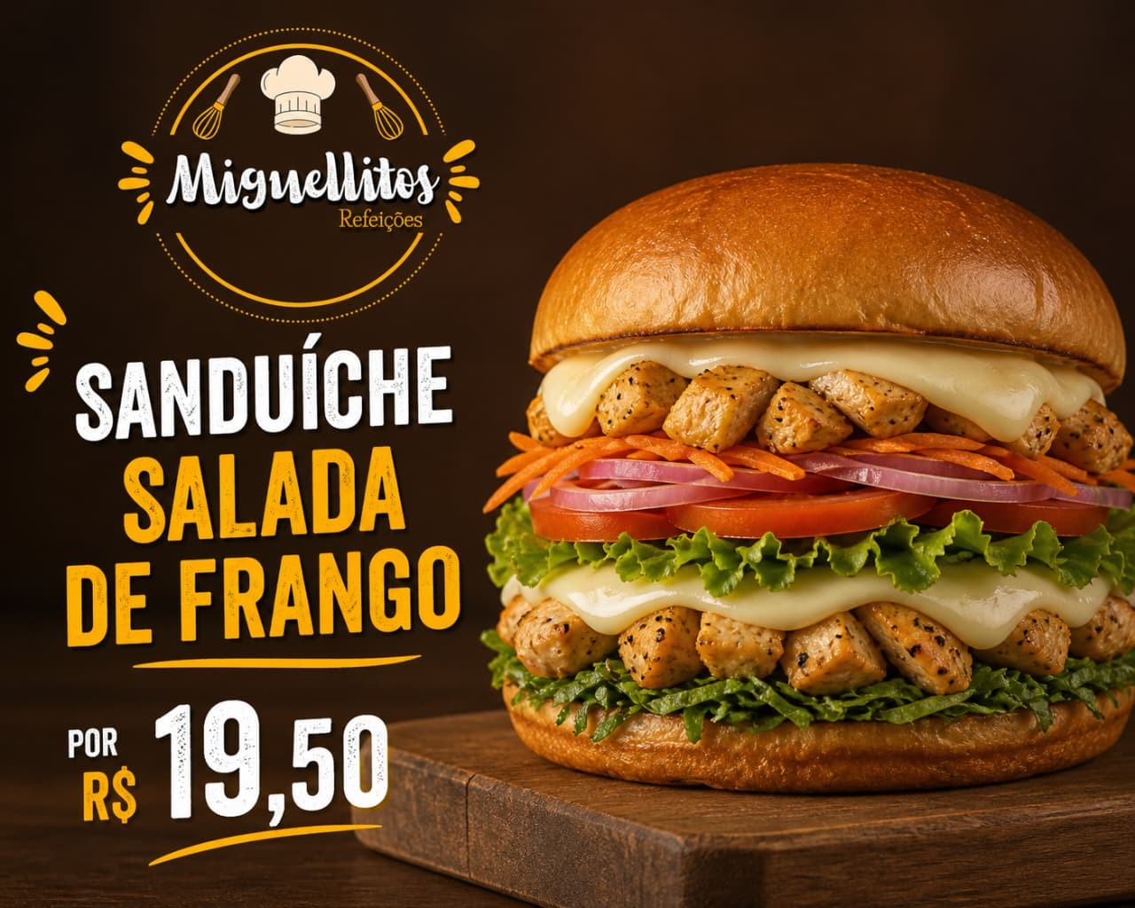 Sanduiche Salada de Frango (PÃO BRIOCHE)