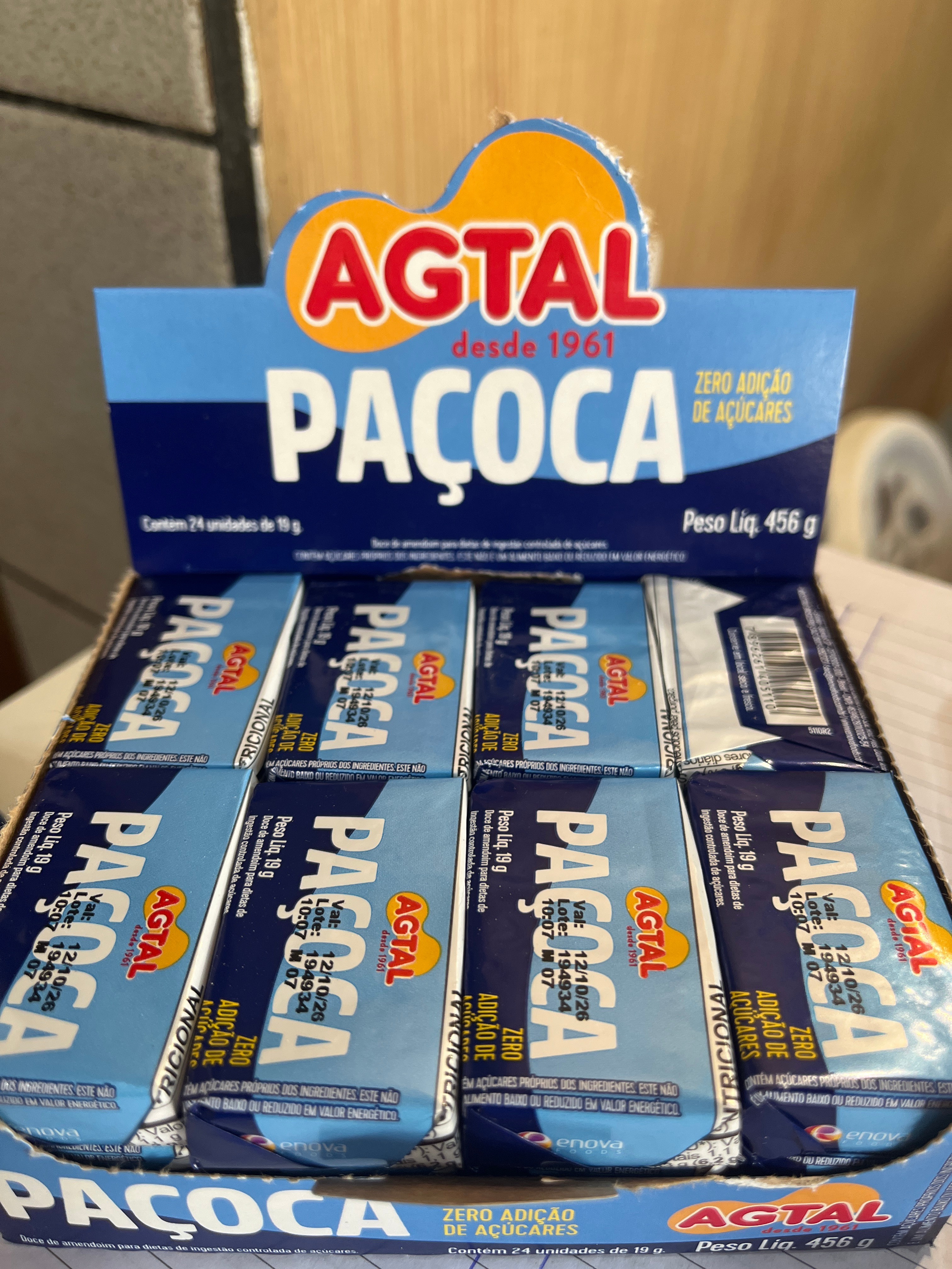 Paçoca Agtal zero adição de açúcar 